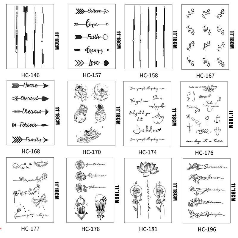 Hình Xăm Dán Tạm Thời Chống Nước Lâu Trôi 2 Tuần 18Cmx11Cm