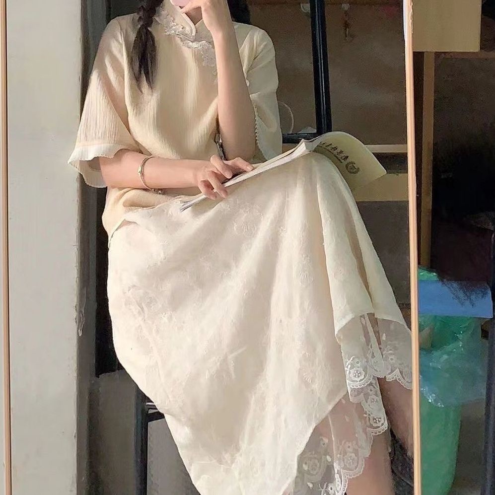 Hàng Mới Về Mới Set Áo Váy Hán Phục Cách Tân Phong Cách Trung Hoa Thời Trang Mùa Hè Xinh Xắn Cho Nữ