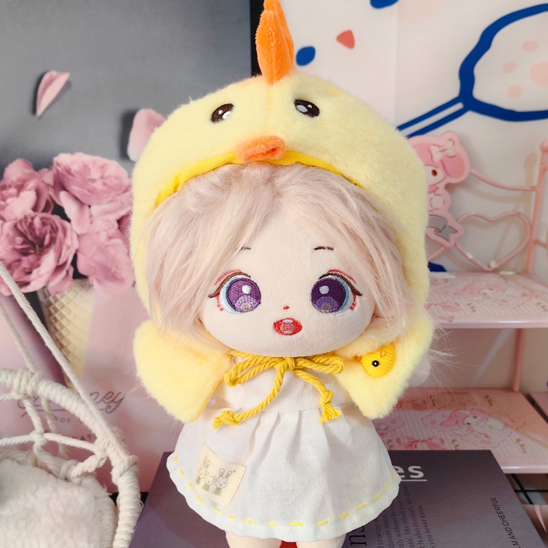 Bộ Áo Choàng + Chân Váy Kiểu Hoạt Hình Đáng Yêu Cho Búp Bê 20cm