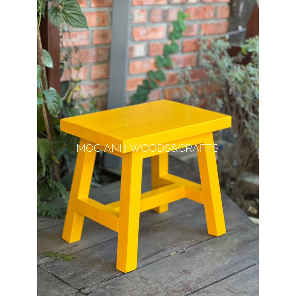 Ghế Đôn, Ghế Gỗ, Gỗ Chữ A Mặt Chữ Nhật, Chân Dáng Thẳng Decor Trang Trí Kích Thước 28x40cm