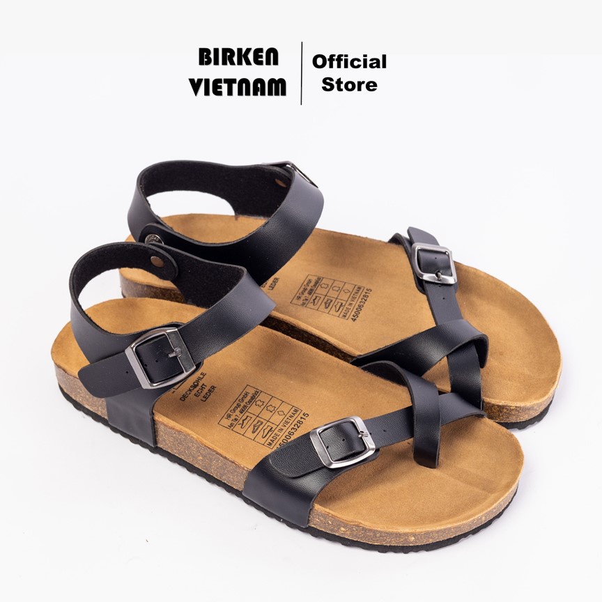 PU14 - Giày sandal quai hậu công sở xỏ ngón nam nữ văn phòng chất liệu Đế trấu Birken da PU cao cấp Bioline