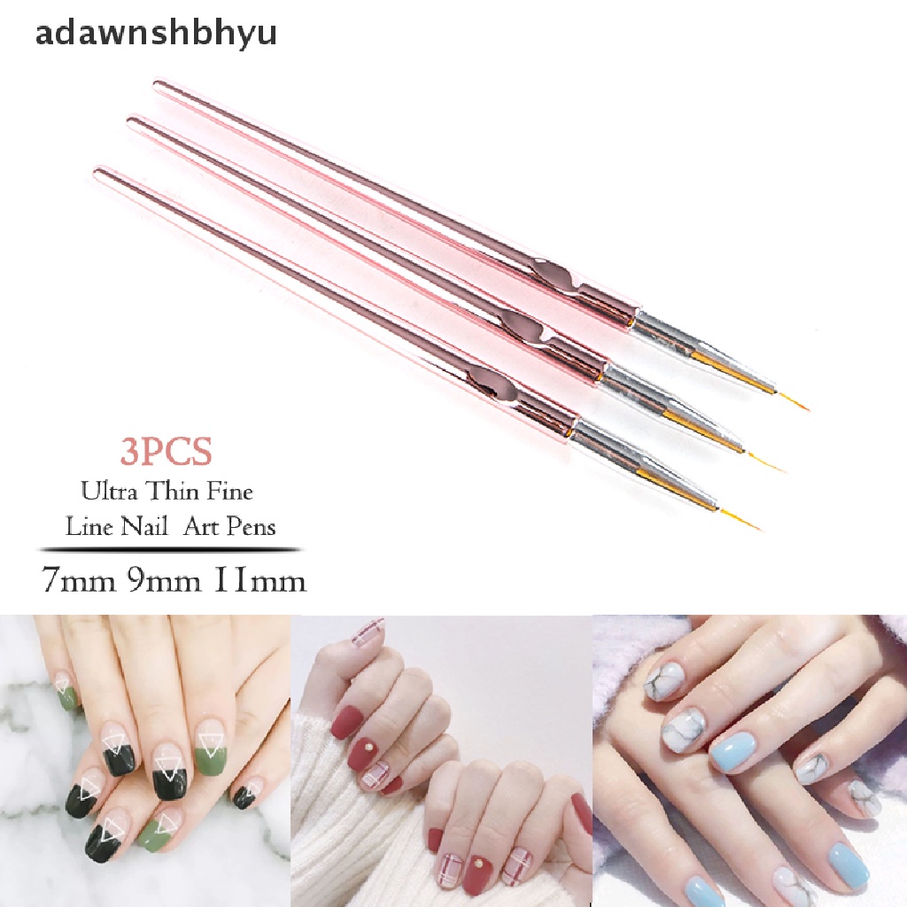 Set 3 Cọ Vẽ Trang Trí Móng Tay Nghệ Thuật Chuyên Dụng