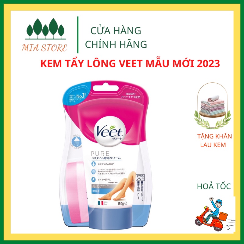 CHE TÊN SP MẪU MỚI Kem Tẩy Lông Veet 150g nội địa Nhật Bản tẩy lông vùng kín, nách, tay, chân, an toàn không đau rát