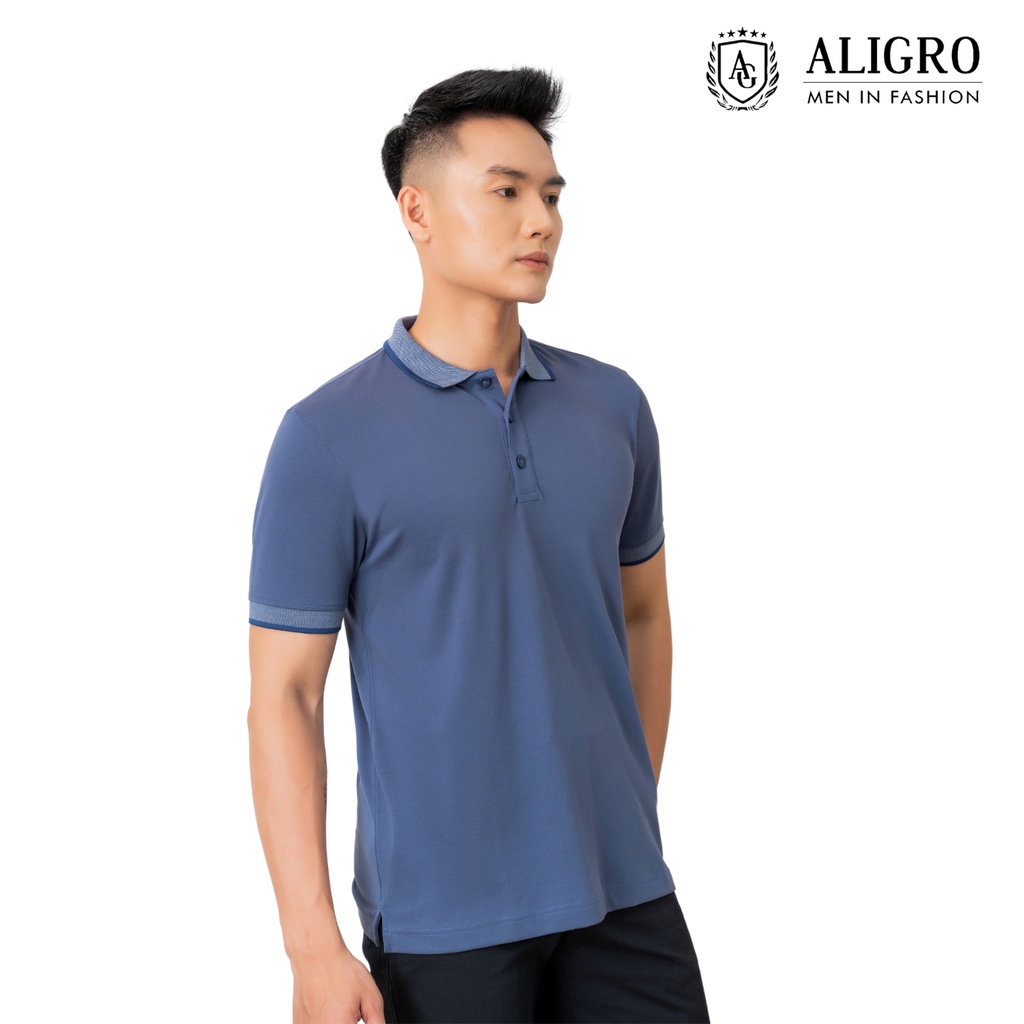 Áo polo nam ngắn tay ALIGRO trơn chất liệu cotton cao cấp, thiết kế basic 4 màu ALGPLO2A4M