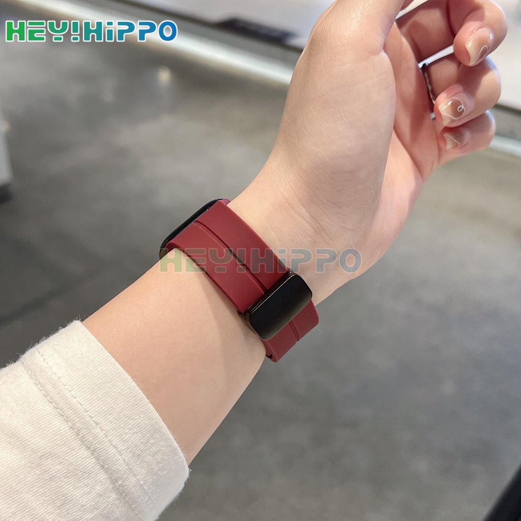 Dây Đeo silicone Khóa Nam Châm Cho iwatch ultra 49mm 8 7 se 6 5 4 3 45mm 41mm 40mm 44mm 42mm 38mm