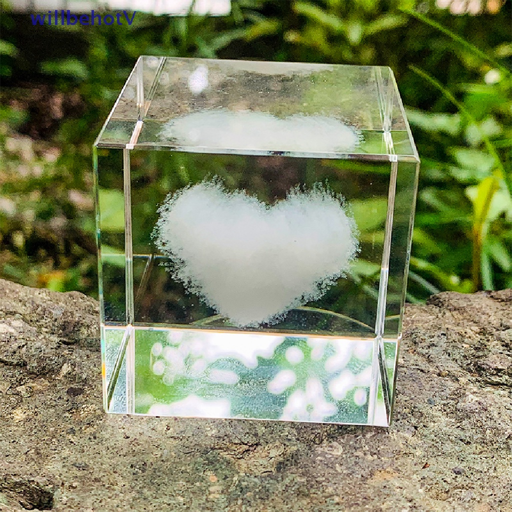 Khối Pha Lê 40mm Chạm Khắc Laser Hình Giọt Nước Mưa Dùng Trang Trí Nhà Cửa