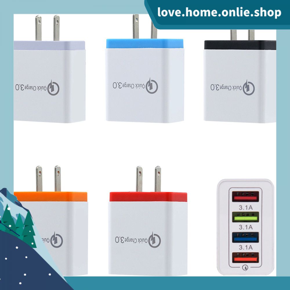 Củ Sạc Nhanh 4 Cổng USB 5V 3A Cho Điện Thoại