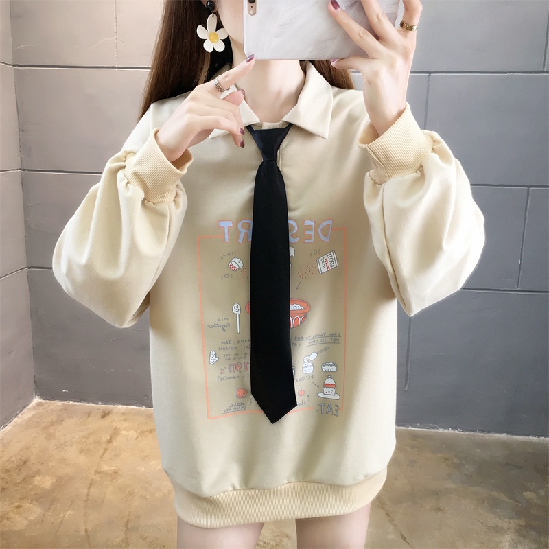 IELGY  Áo sweater Tay Dài Dáng Rộng Cỡ Lớn Thời Trang Cho Nữ
