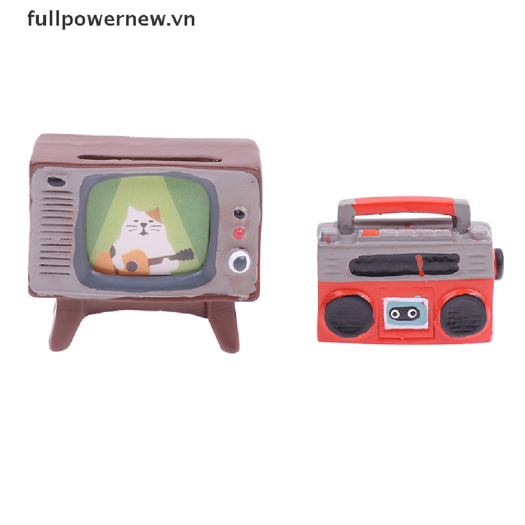 Mô Hình TV radio Mini Để Bàn Trang Trí Nhà Búp Bê vn