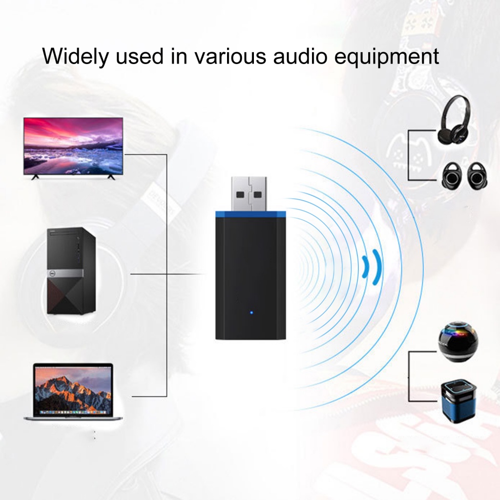 Usb Bluetooth 5.0 LENOVO truyền tín hiệu không dây đầu cắm 3.5mm thích hợp cho TV máy tính