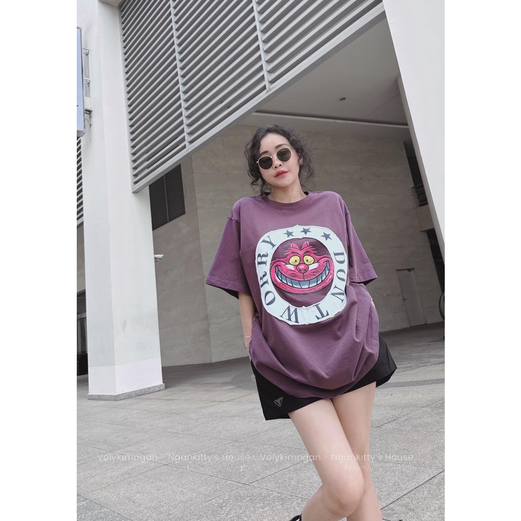 Áo dáng rộng mèo tím do.n’t wo.rr.y