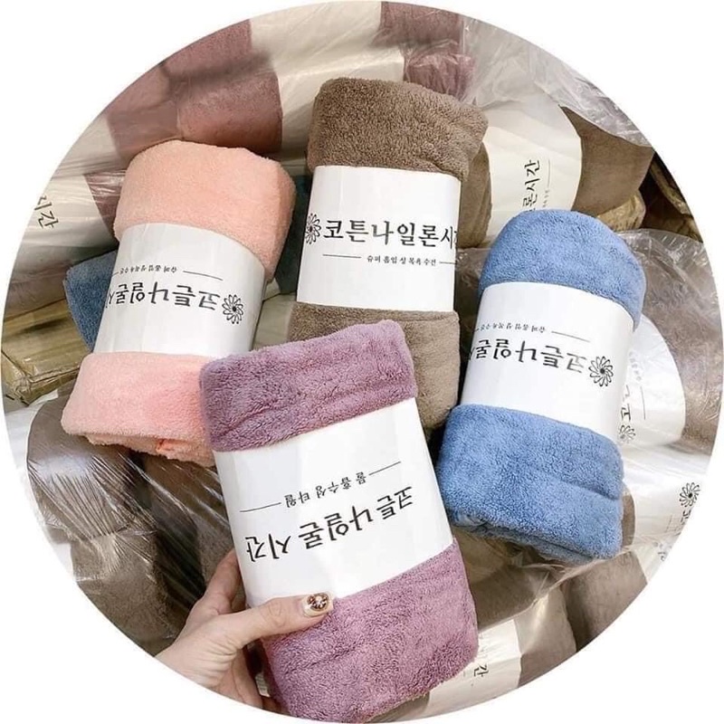 Khăn tắm Hàn Quốc trơn 1 màu giao ngẫu nhiên