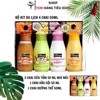 Set 4 chai Cottage mini 50ml du lịch hàng Pháp