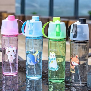 Bình nước thể thao 600ml có vòi xịt tiện dụng