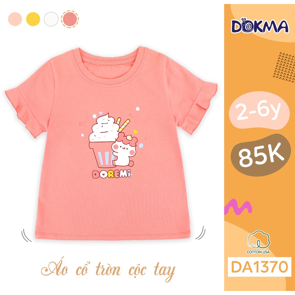 Áo cộc tay bé gái Dokma Size 2-6Y