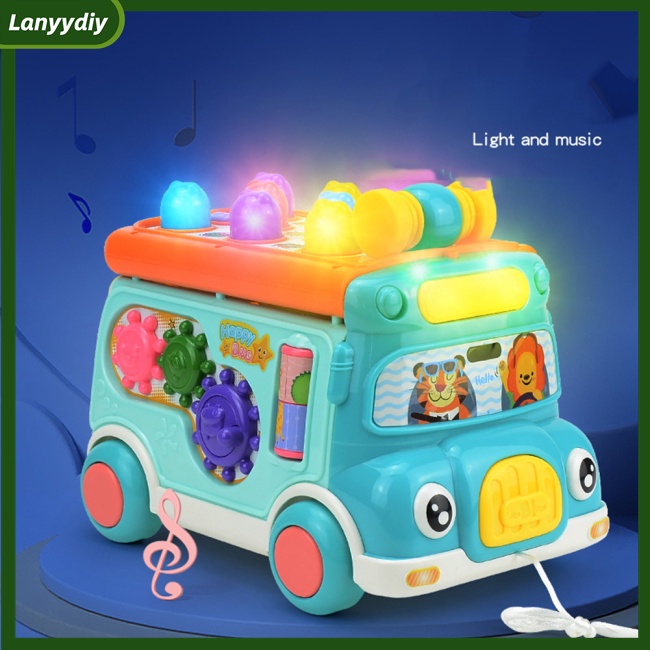 Lanydiy Xe Buýt Đồ Chơi Thông Minh Điều Khiển Từ Xa Lục Giác Hai Chế Độ Kéo Đa Năng Cho Bé