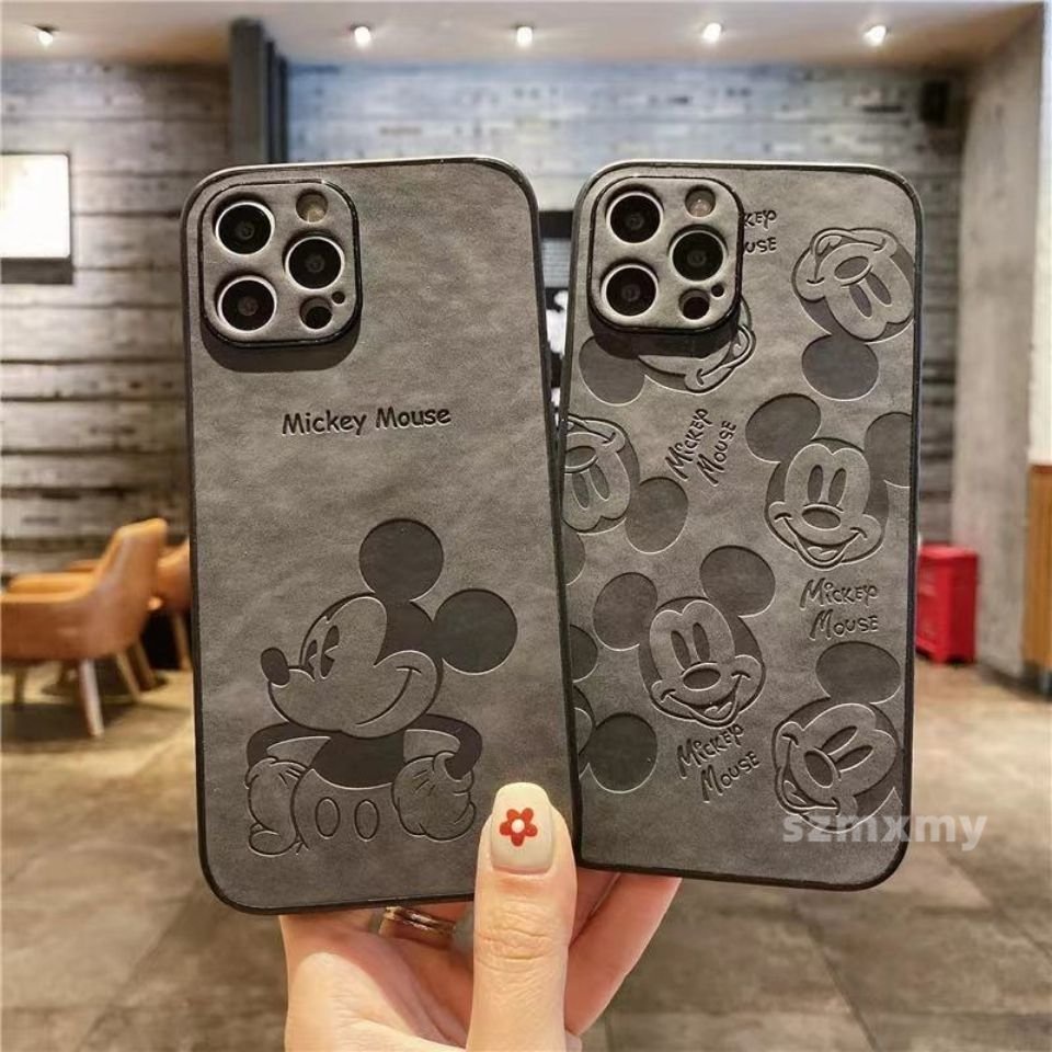 Ốp Điện Thoại Da Hình Mickey 3D Cho Iphone 14 Pro Max 13 Pro Max 12 11 Mini X XS XR 7 8 Plus