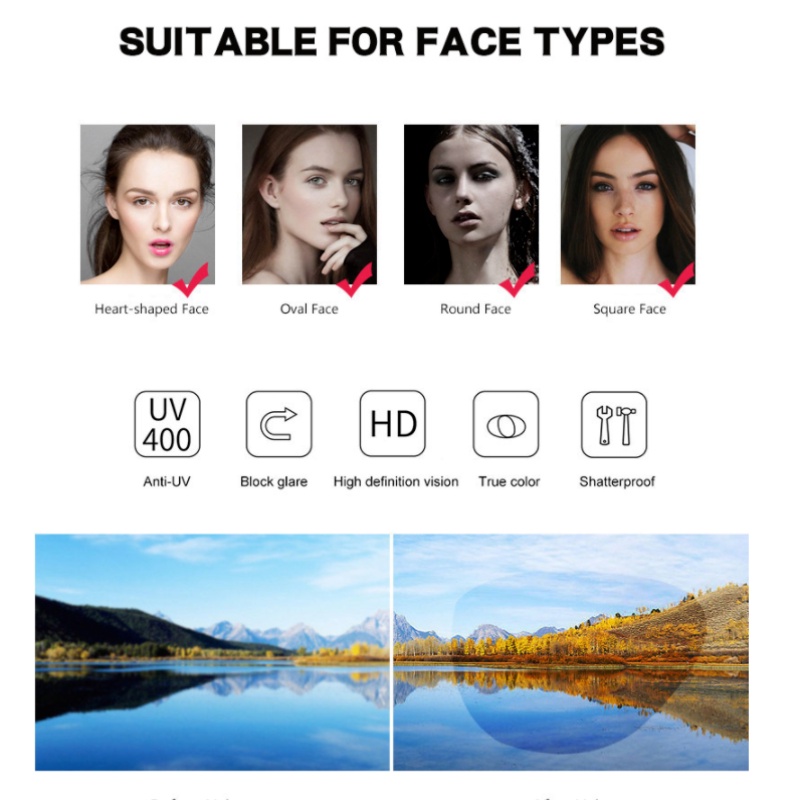 (KIQI-FASHION) COD Kính Mát Gọng Vuông Phong Cách Hàn Quốc Thời Trang Cho Nữ