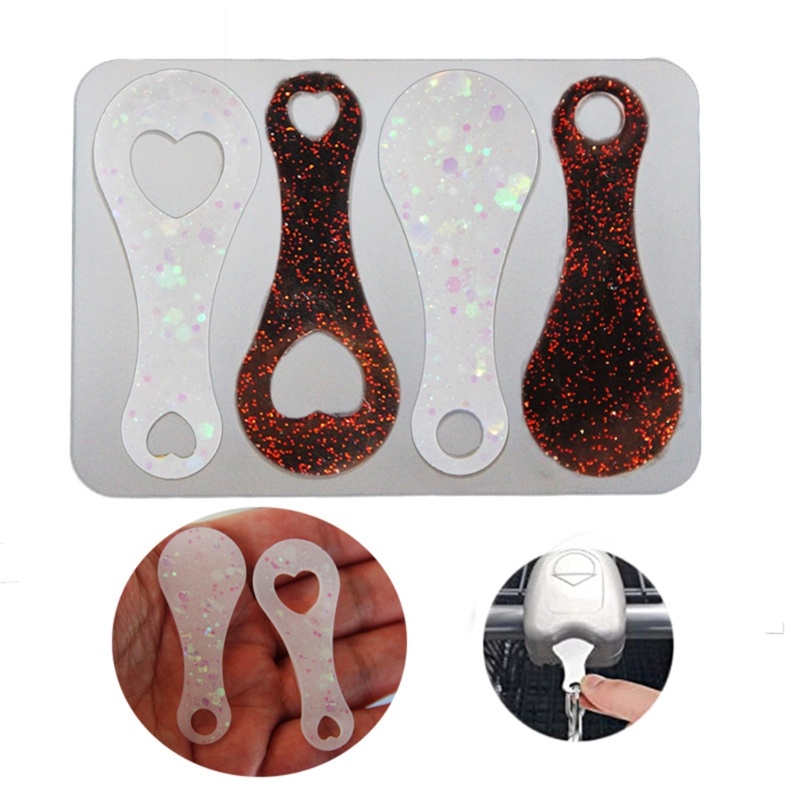 Khuôn Làm Móc Khóa Bằng Nhựa Resin Hình Xe Đẩy Mua Sắm