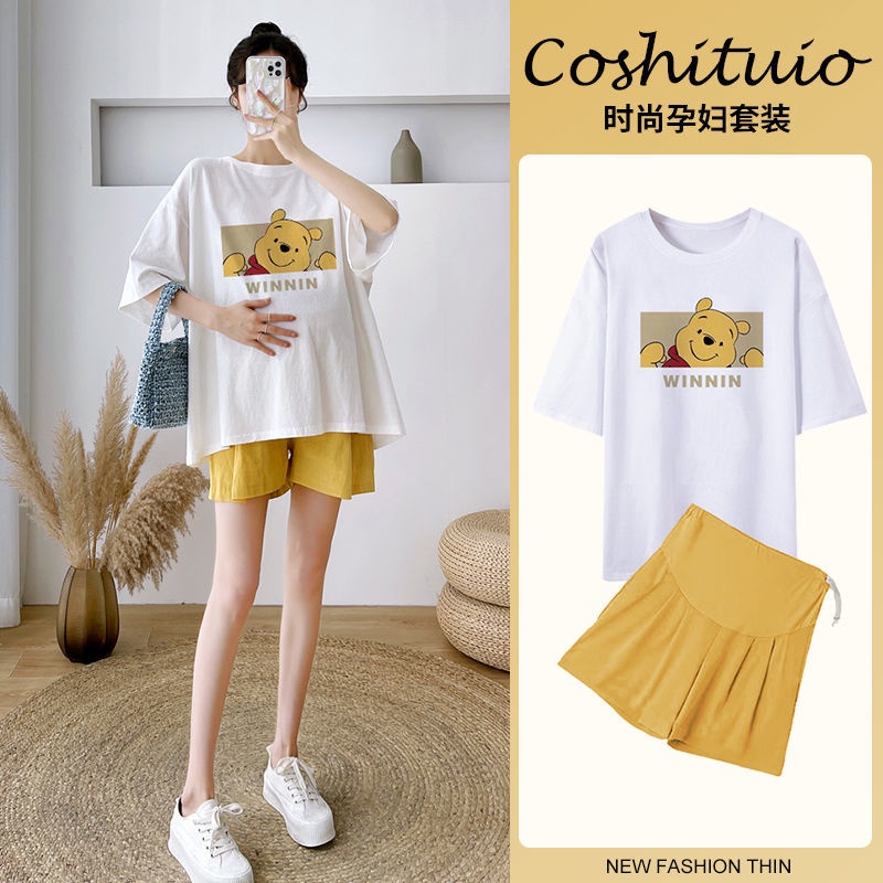YHTN set bầu bigsize xinh dễ thương Thời trang set đồ bầu đồ bộ bầu