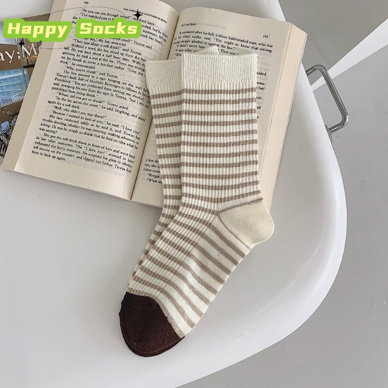 Tất Cotton Cổ Cao Thời Trang Đơn Giản Cho Nữ