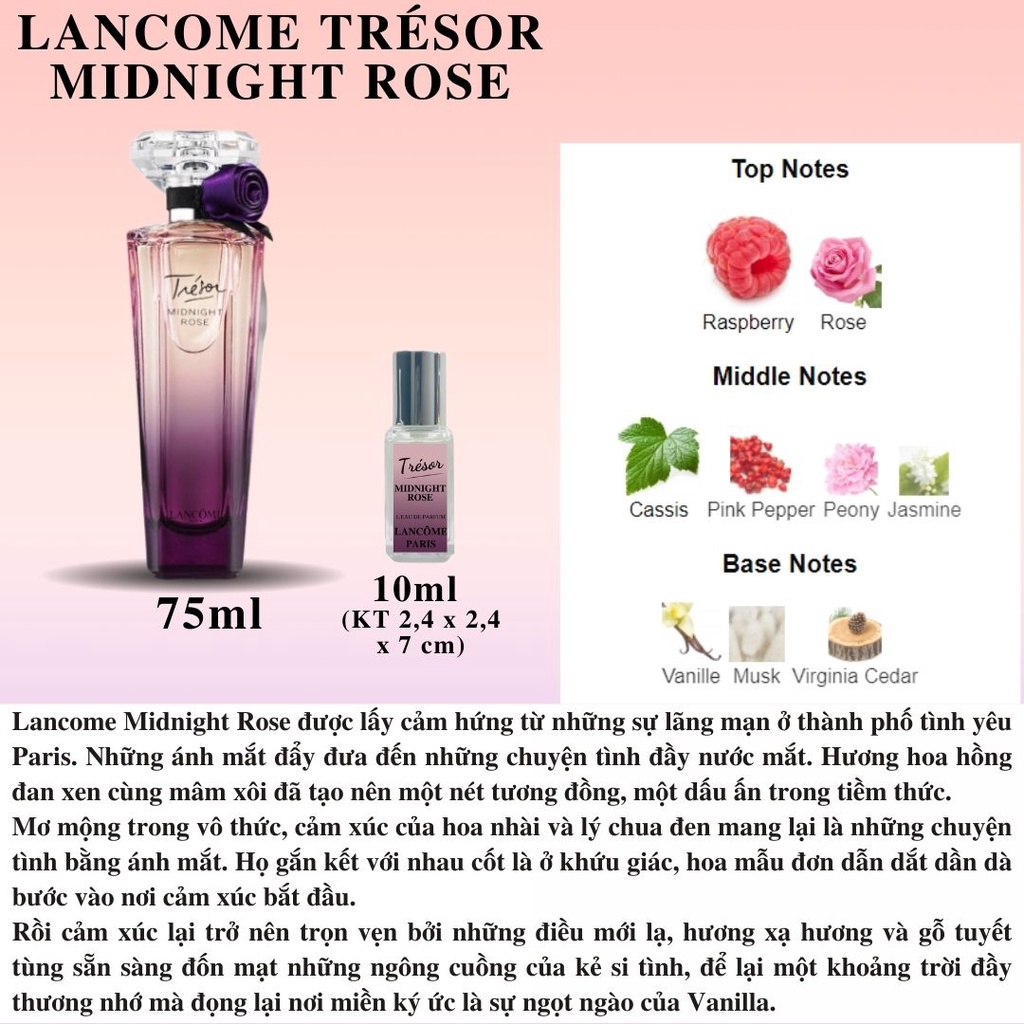 Nước hoa chính hãng Nữ - Lan come Tresor Midnight Rose