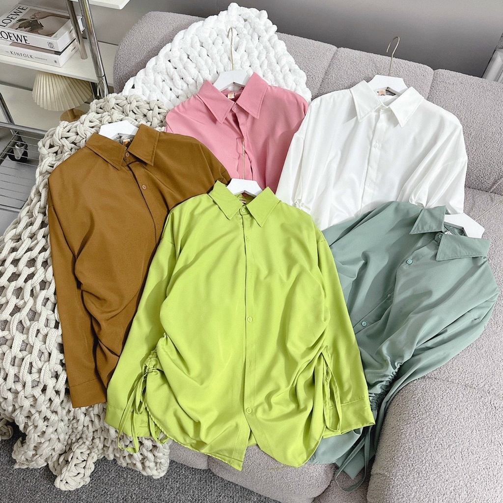 Sơ Mi Nữ Rút Eo, Sơ Mi Dáng Dài Giấu Quần Hàng Thiết Kế
