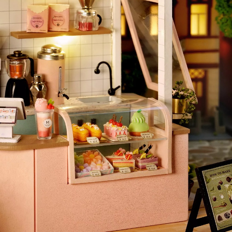 Mô hình Nhà Búp Bê DIY DOLL HOUSE - TIỆM TRÀ SỮA, FASTFOOD -C015, C016