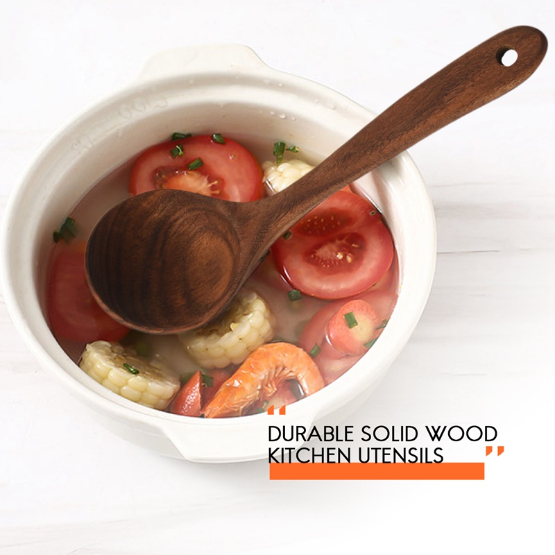 Bộ 5 Muỗng Gỗ Không Dính Có Thể Tái Sử Dụng Cho Nhà Bếp