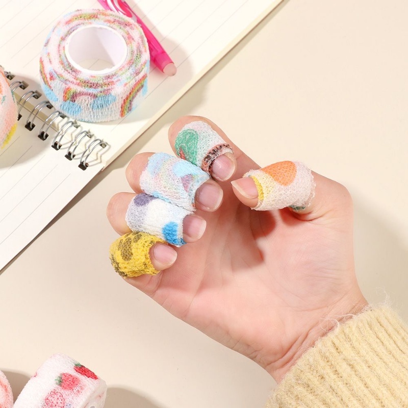 Băng Quấn Bảo Vệ Khớp Ngón Tay Co Giãn Thoáng Khí Thoải Mái In Họa Tiết Đáng Yêu