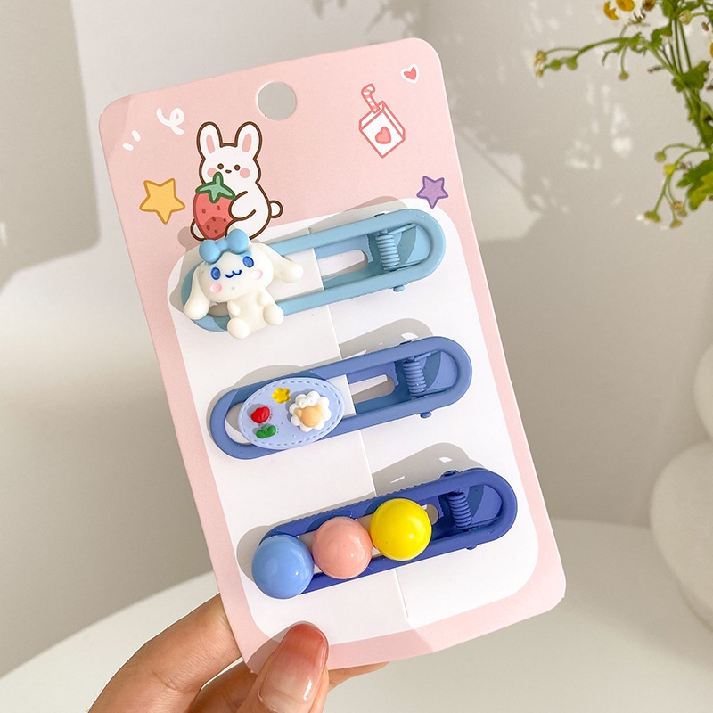 Bộ 3 Kẹp Tóc Hình Thú Hoạt Hình Dễ Thương Cho Bé Gái
