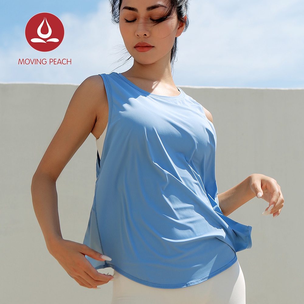 MOVING PEACH Áo Tank top  yoga không tay áo dài áo vest  nữ  EVJ