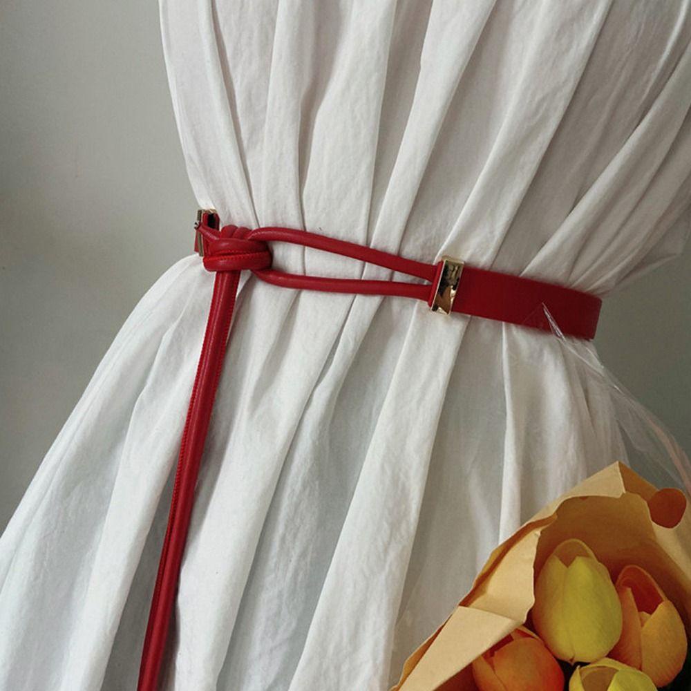 LOMBARD Thắt Lưng Da PU Phối Tua Rua Phong Cách Hàn Quốc Ngọt Ngào Cho Nữ