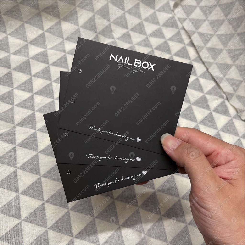 Bìa Giấy Nailbox - Thẻ Nail Box - Giấy Gắn Móng Tay Giả Giá Rẻ - ĐEN 1 MẶT - MS: 105
