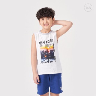 Bộ quần áo ba lỗ sát nách cho bé trai mặc nhà mùa hè size đại 3,4,5,6,7,8,9, 10,11 tuổi 30kg 40kg