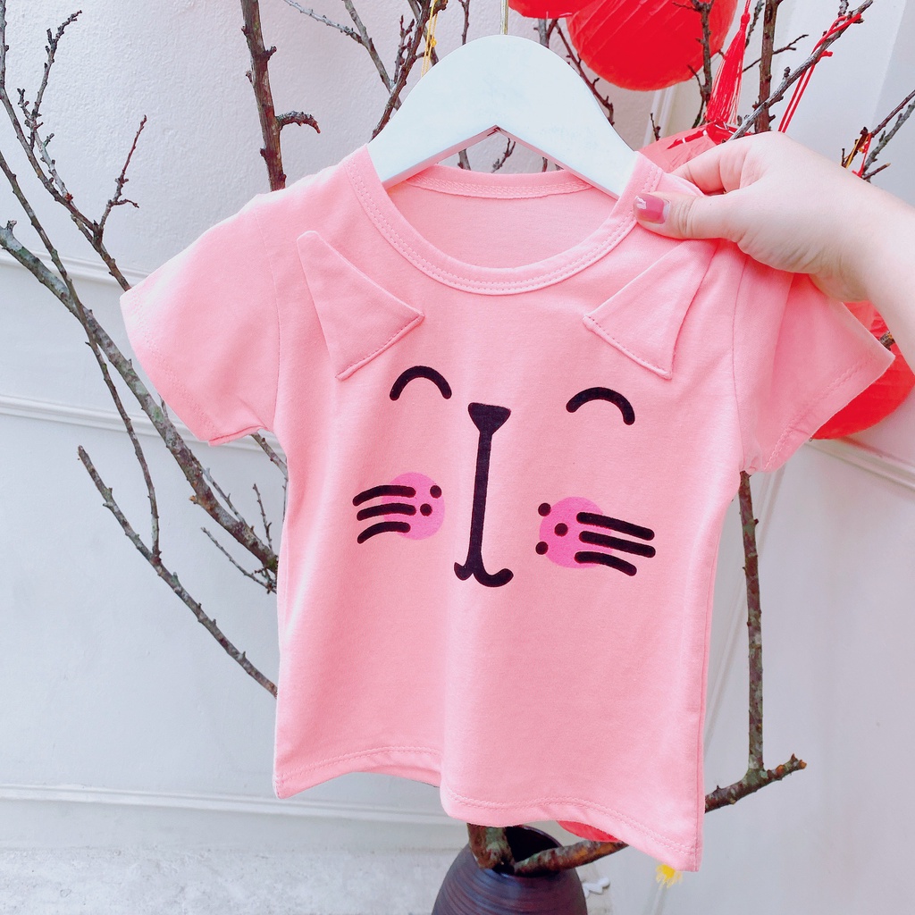 ÁO GẮN TAI THÚ IN HOẠT HÌNH XINH XẮN DỄ THƯƠNG CHO BÉ 8-18kg
