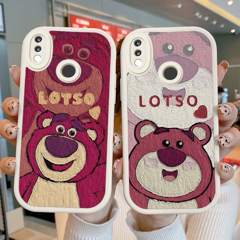 Ốp Điện Thoại Da PU Hình Gấu Dâu Tây Cho Xiaomi Redmi Note 7 Note7 Pro 7S