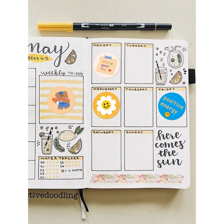 Bộ 500 Nhãn Dán Hoạt Hình Dễ Thương Cổ Điển DIY YKD JP6