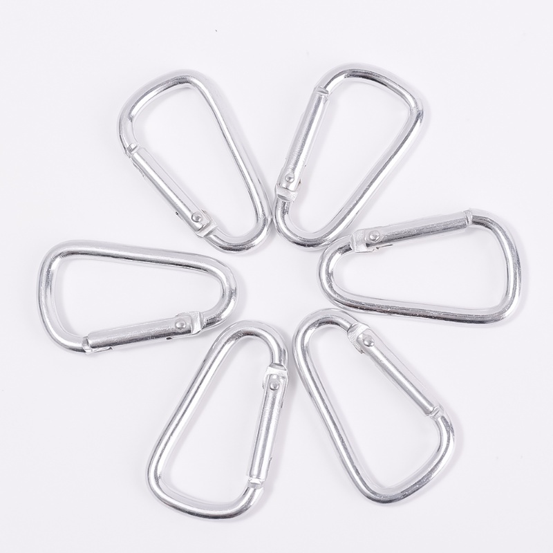 1 Móc Khóa Carabiner Chữ D Màu Bạc Bằng Nhôm An Toàn Cho Hoạt Động Thể Thao Ngoài Trời