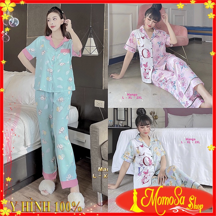 Đồ Bộ Pijama Nữ Mặc Nhà Lụa Mango MOMOSA Shop