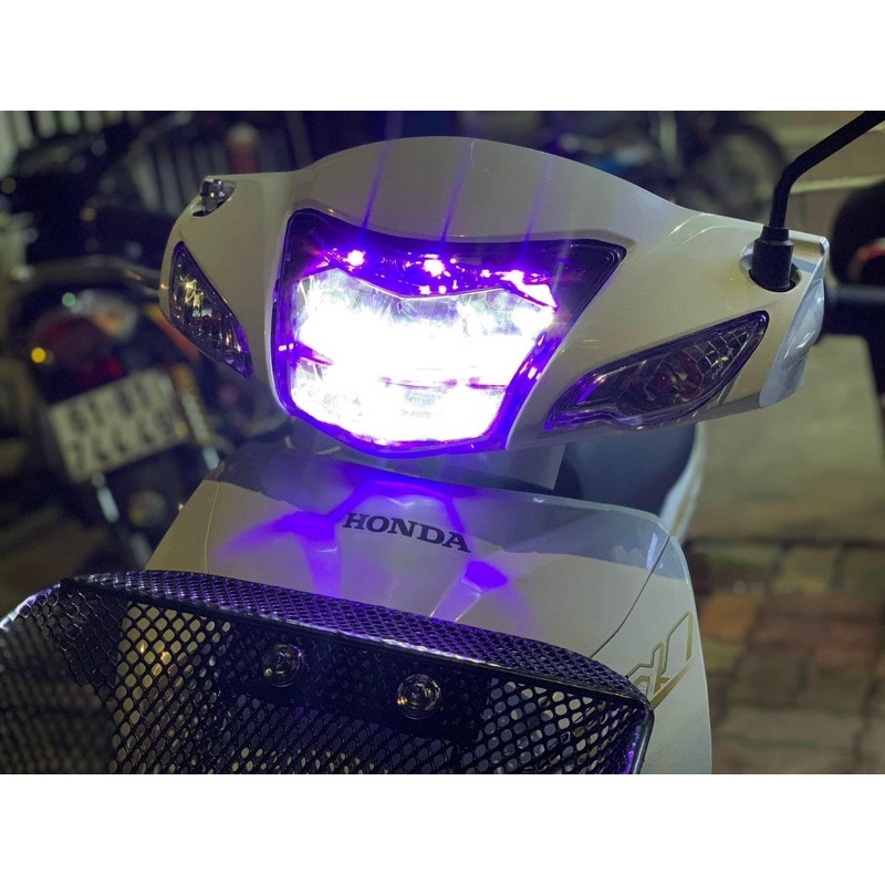 Đèn pha led 2 tầng wave GIÁ RẺ đẹp và sáng lắp Wave a 50 100 110 và Wave S RS RSX 100 cc