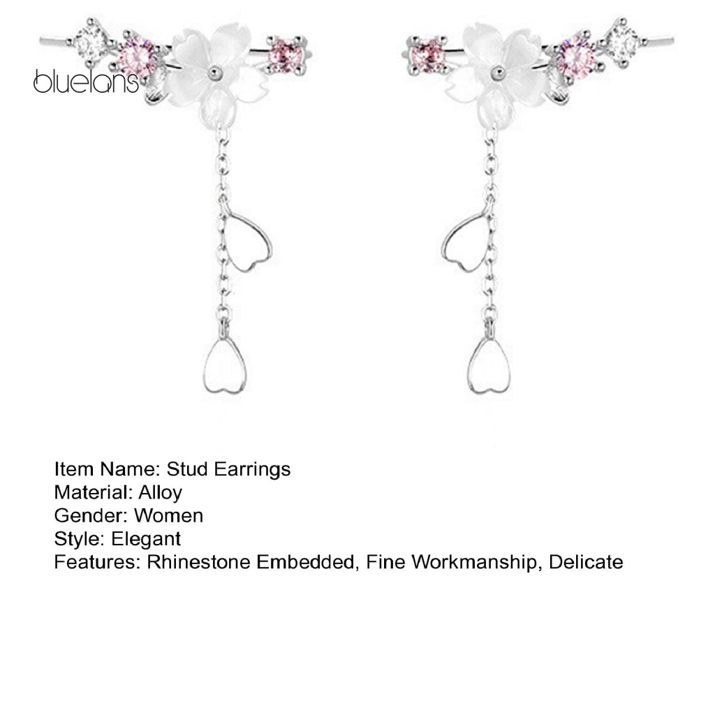 1 Cặp Bông Tai Đính Đá Hình Hoa / Vỏ Sò Thời Trang