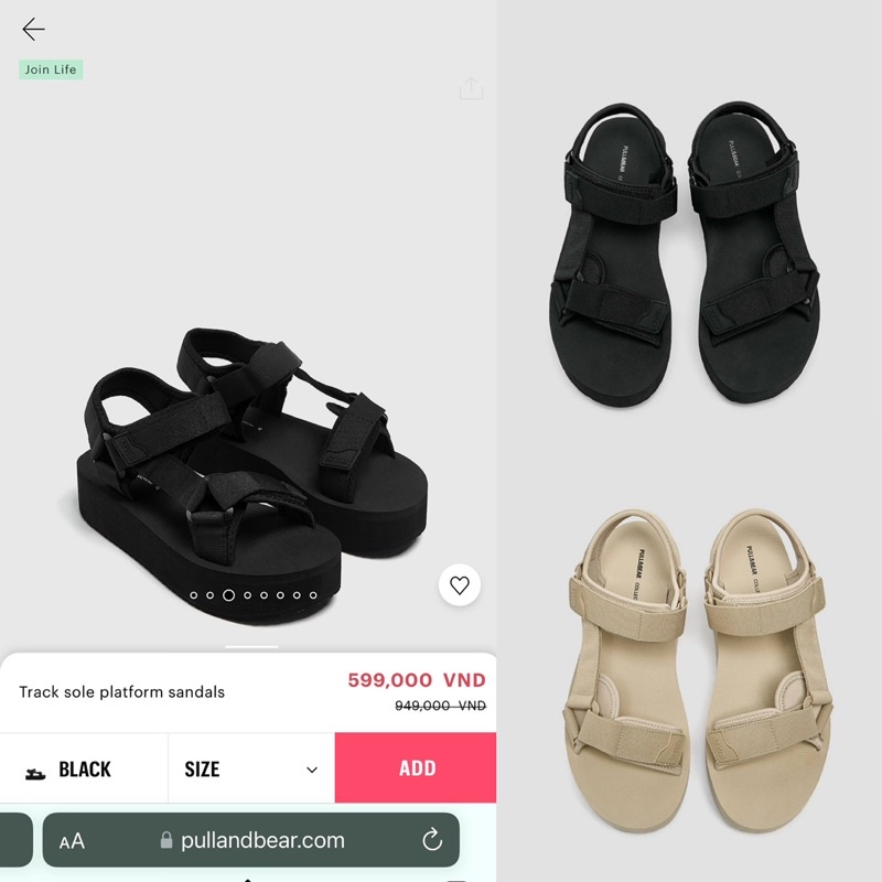 Sandal Pull.bear đôn đế