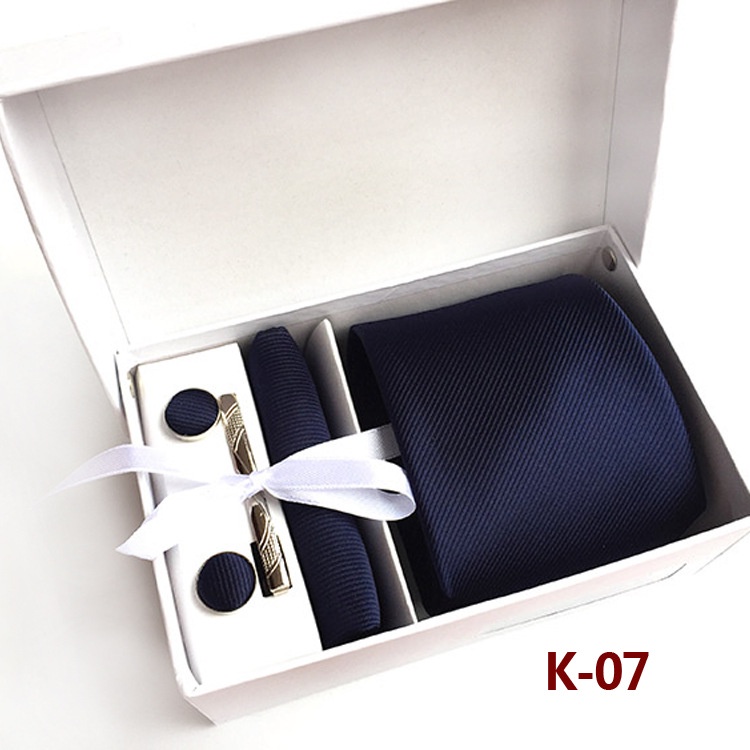 Set EFAN cà vạt + khuy măng sét + khăn vuông kèm phụ kiện cho nam
