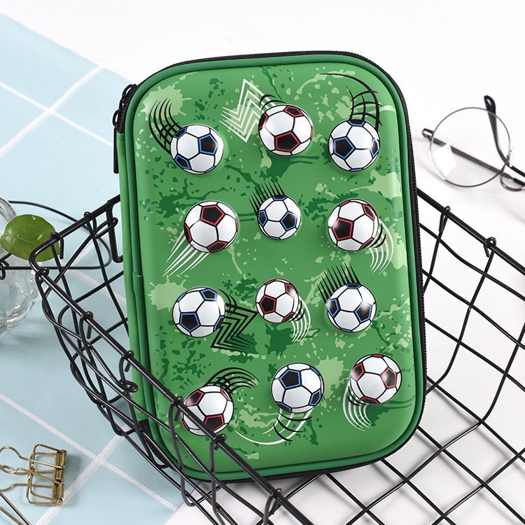Túi Xách Cỡ Lớn Thiết Kế Giản Dị Thời Trang Hộp Đựng Bút Hình Quả Bóng Đá 3D Bằng EVA Sức Chứa Lớn Đa Năng Dành Cho Học Sinh Tiểu Học Unisex