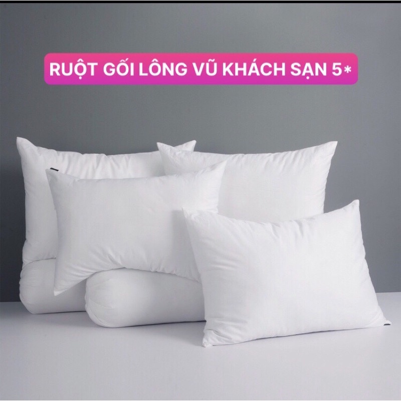 Giá Sỉ Gối Nằm /Gối Ôm Lông Vũ Microfiber Cao Cấp 100% Cotton Thoáng Mát, Mềm Mịn, Có Khả Năng Thấm Hút Mồ Hôi Tốt