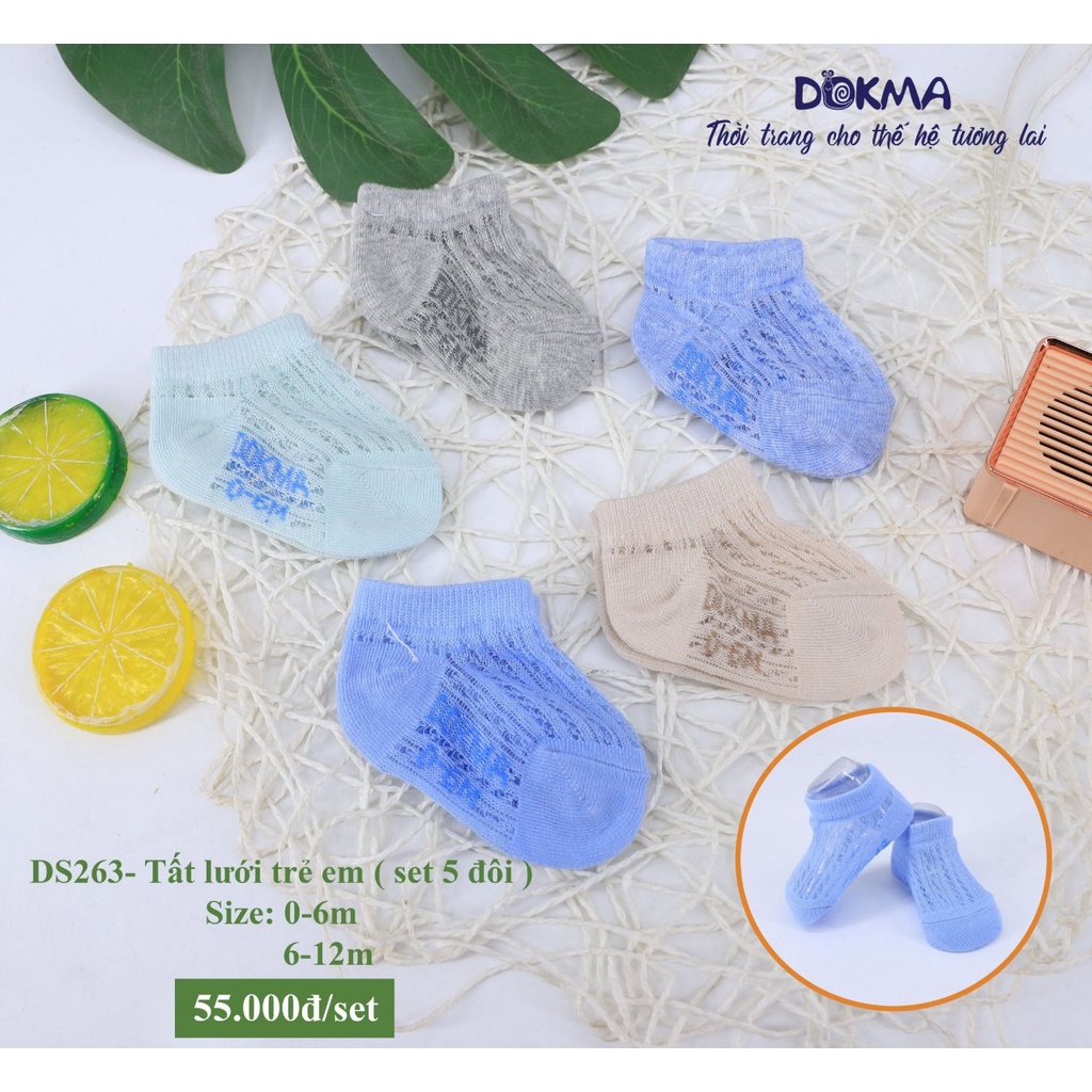 DS263 - DS380 Tất lưới sơ sinh Dokma set 5 đôi dùng 4 mùa