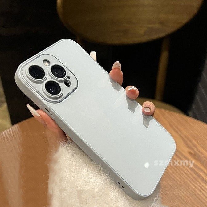 Ốp Điện Thoại Kính Cường Lực Viền Silicon Vuông Chống Sốc Cao Cấp Cho IPhone 14 12 13 Pro Max 14Plus