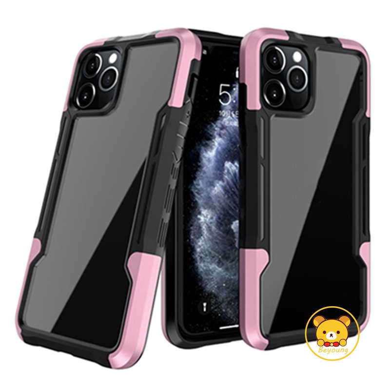 Ốp Điện Thoại TPU + PC + Acrylic Chống Sốc 3 Trong 1 Cho iPhone 11 Pro Max 13 12 Mini XS Max XR X 8 7 Plus SE 2020