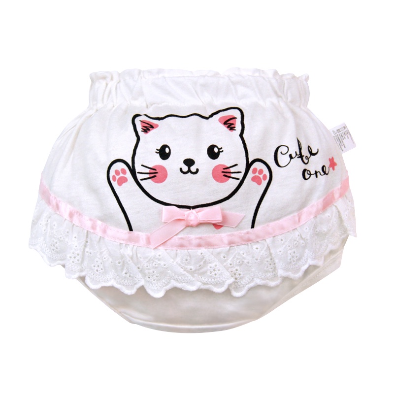 Lucky Big Cat®Lolita phong cách bé quần lót bé gái cotton bé quần lót bé gái quần short bé công chúa tam giác mặc bên ngoài (mèo con)